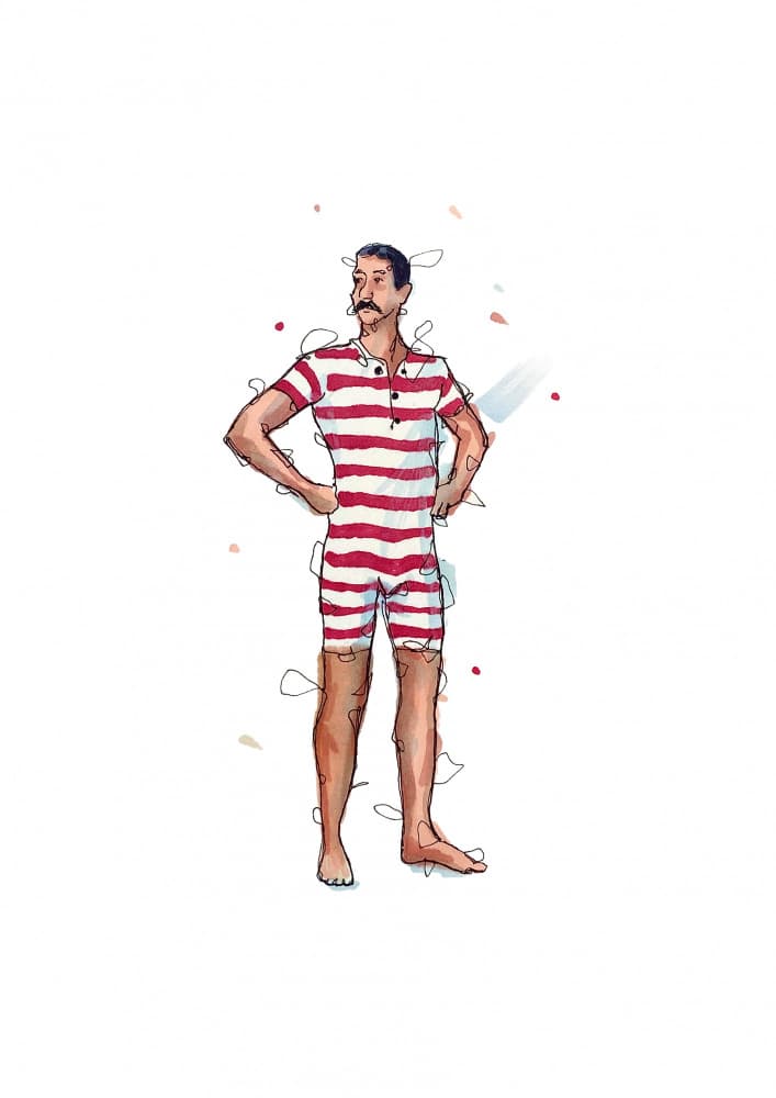 Classic Striped Swimmer by Borgenhag Holmqvist — canvas wall art