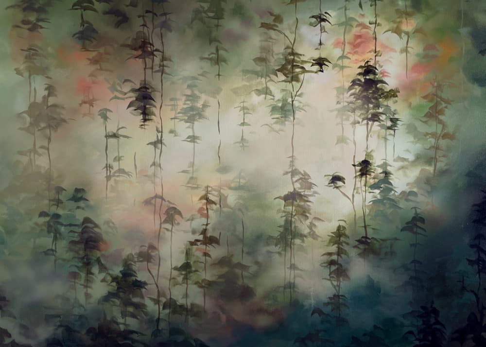 Deep Green Misty Forest by Maria Borglund — canvas wall art
