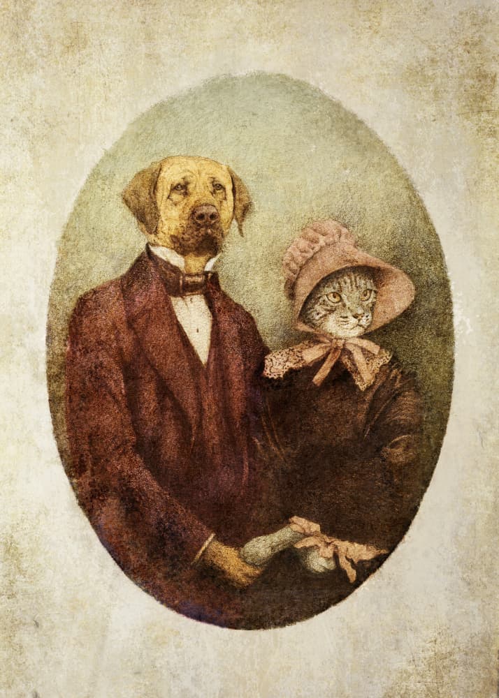 Victorian-style Portrait Couple by Mike Koubou — canvas wall art