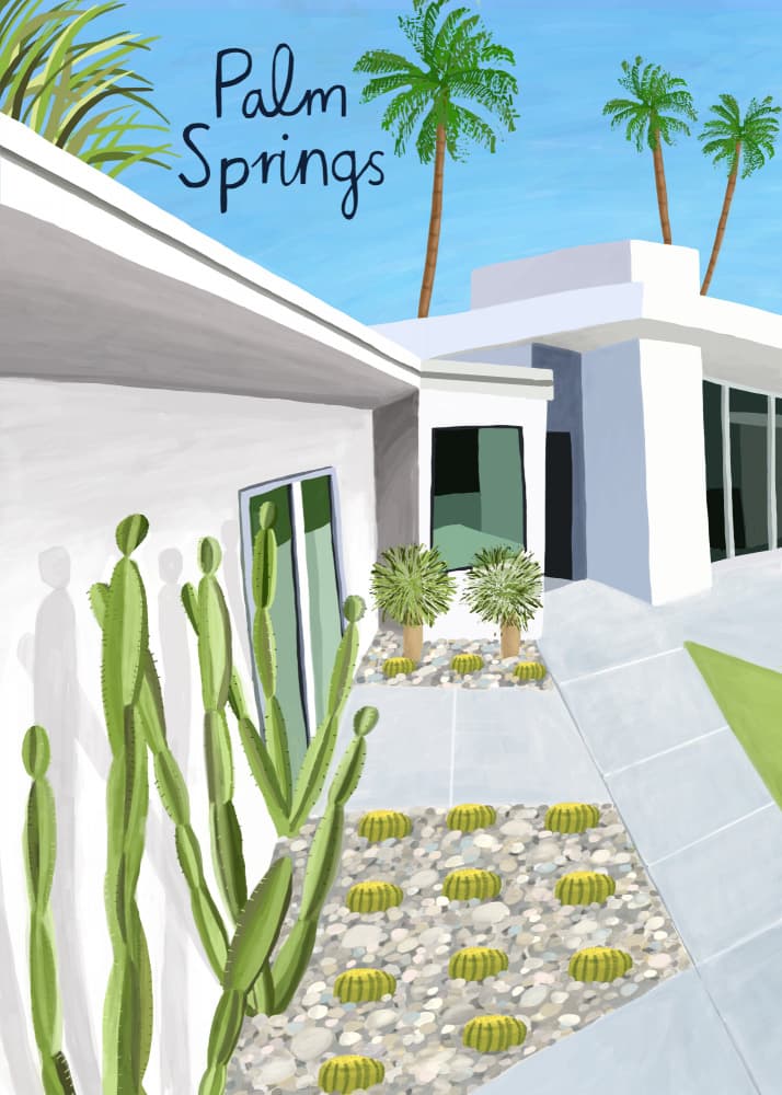 Palm Springs Modern House by Carla Daly — canvas wall art