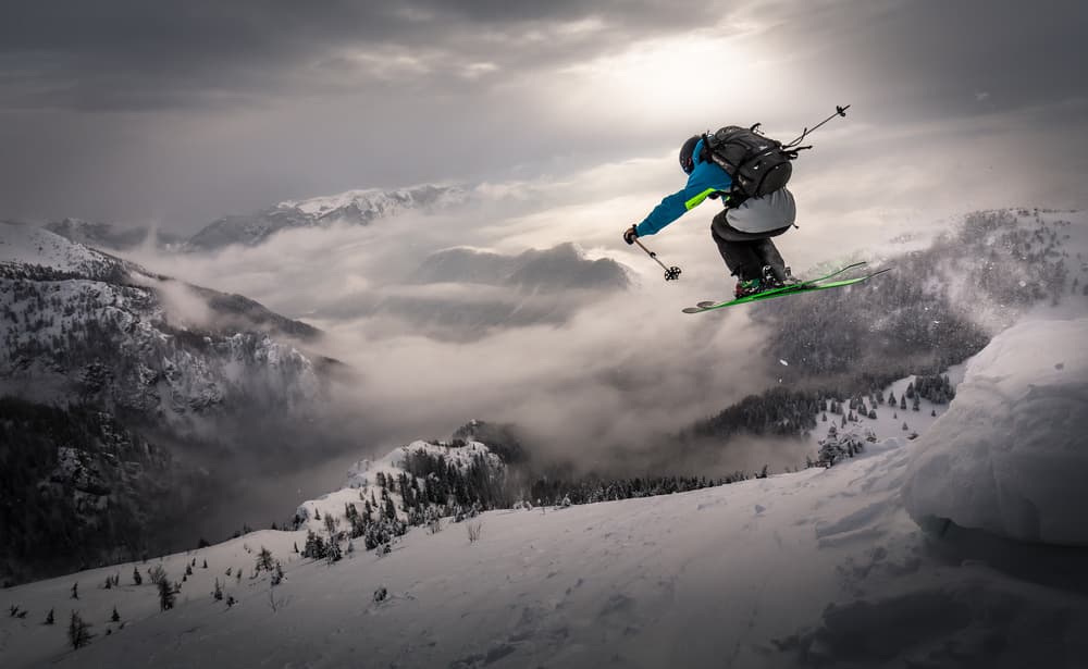 Epic Mountain Ski Jump by Sandi Bertoncelj — canvas wall art