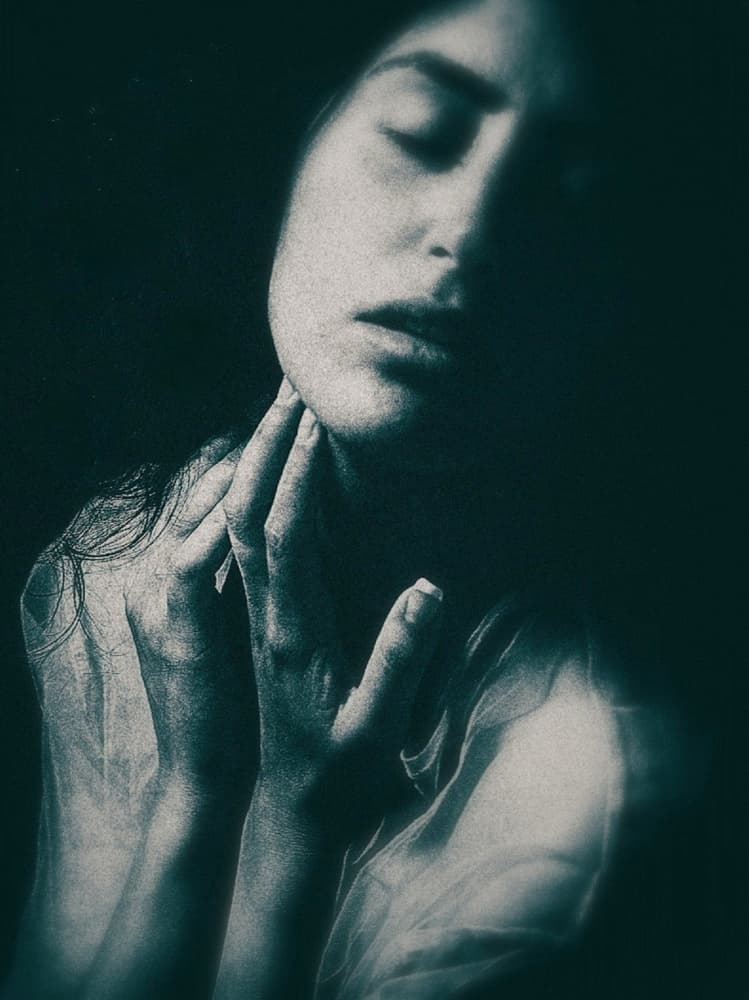 Pensive Woman Portrait by DAVID MINSTER — canvas wall art
