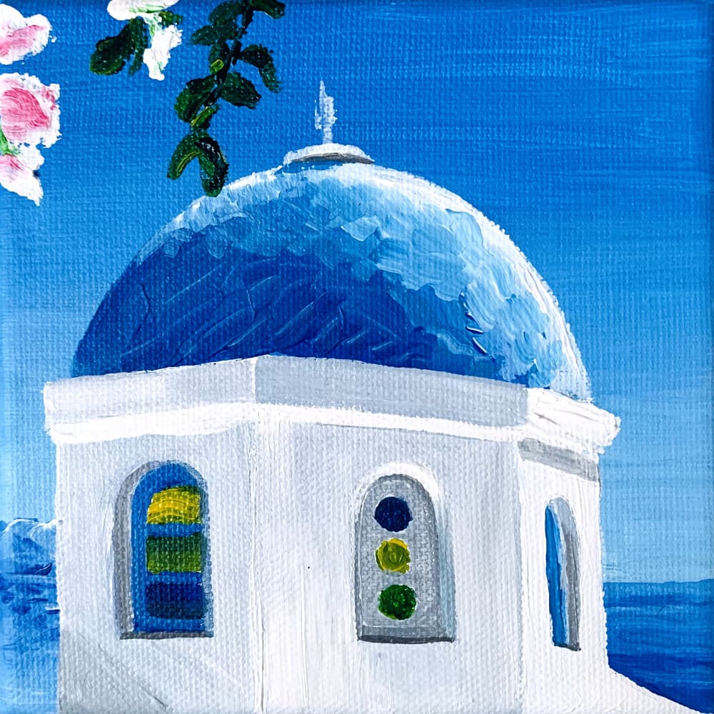 Blue Dome Church by Pauline Wegman | Key and Sea Creative — canvas wall art