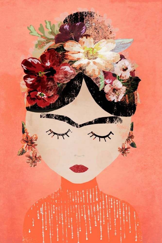 Frida (Peach) by Treechild — canvas wall art