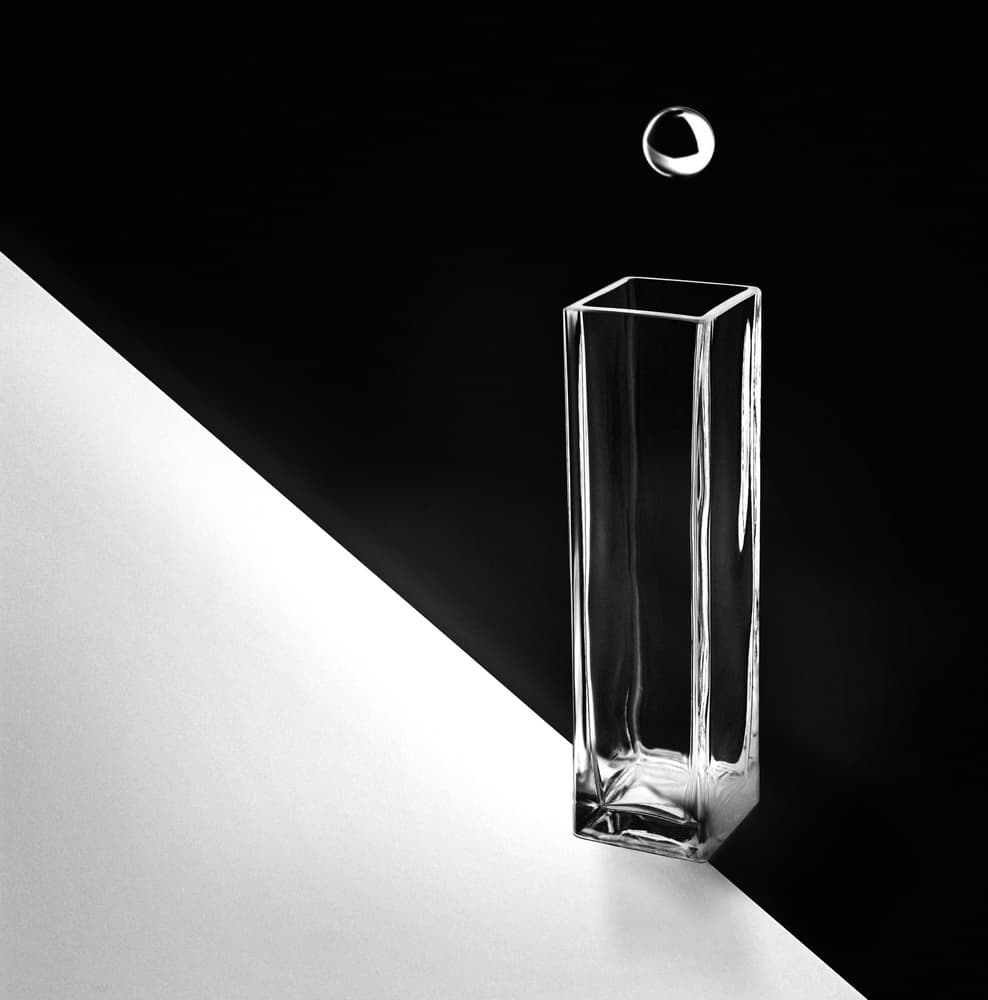 Black White Glass Drop by Аntonik — canvas wall art