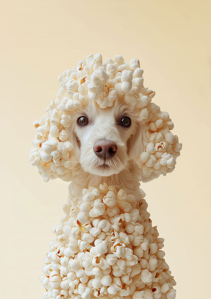 Popcorn Poodle Portrait by Artem Pozdniakov — canvas wall art