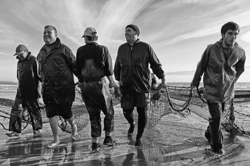 Fishermen Pulling Net by Josefina Melo — canvas wall art