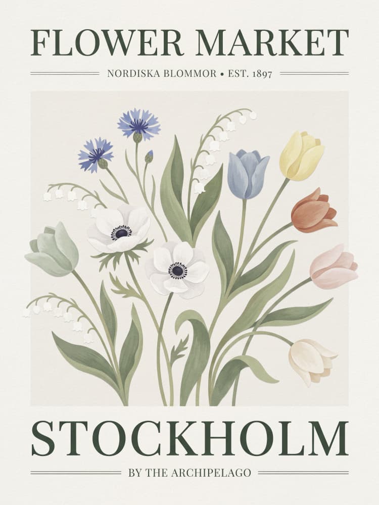 Stockholm Flower Market by Andreas Magnusson — canvas wall art
