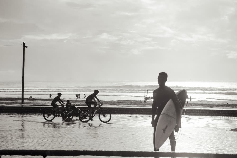 Surfer Beach Reflections by Tyler Walker — canvas wall art