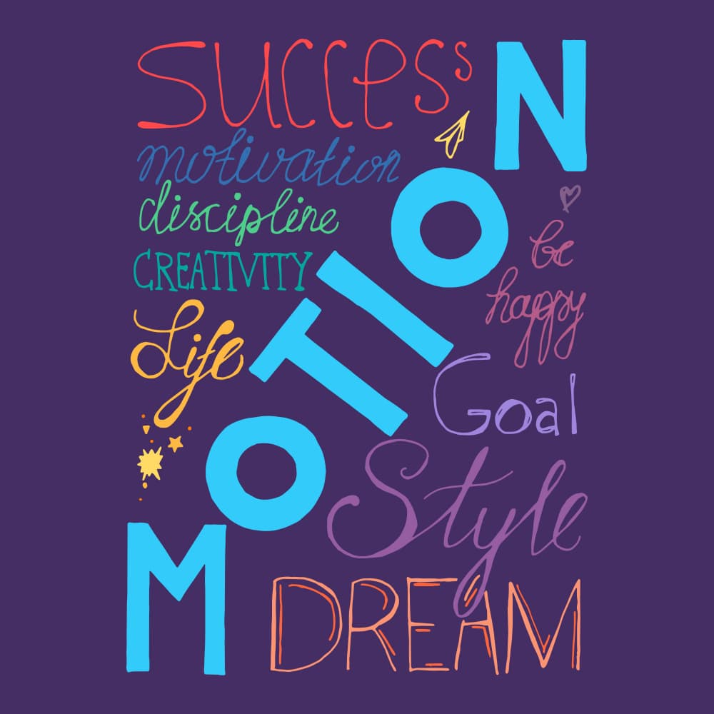 Inspirational Word Motion by Marika Barsrsind — canvas wall art