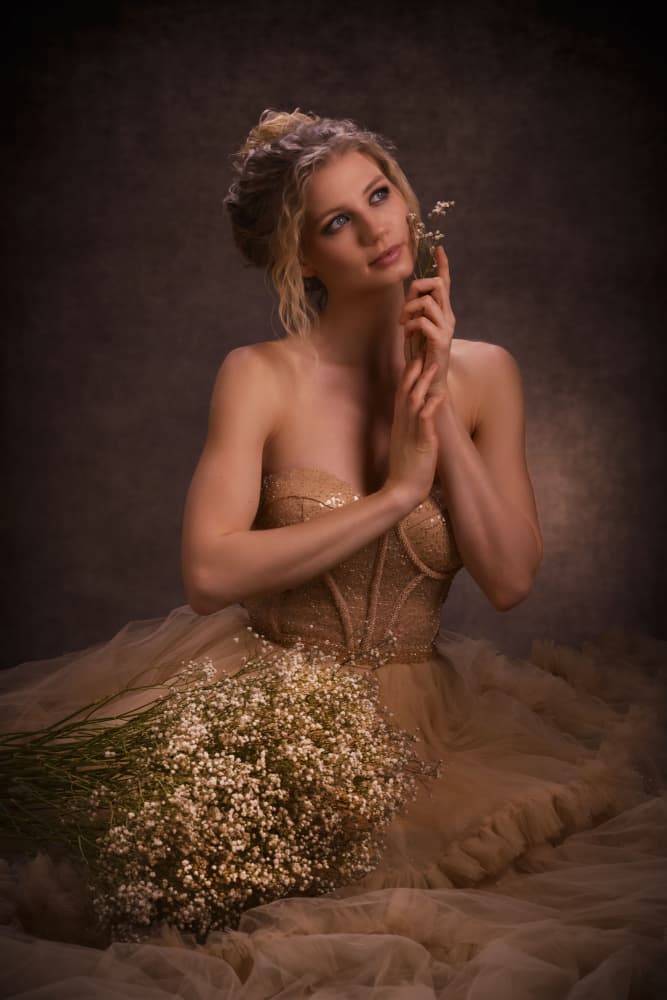 Golden Gown Serenity by Carlo Joseph — canvas wall art