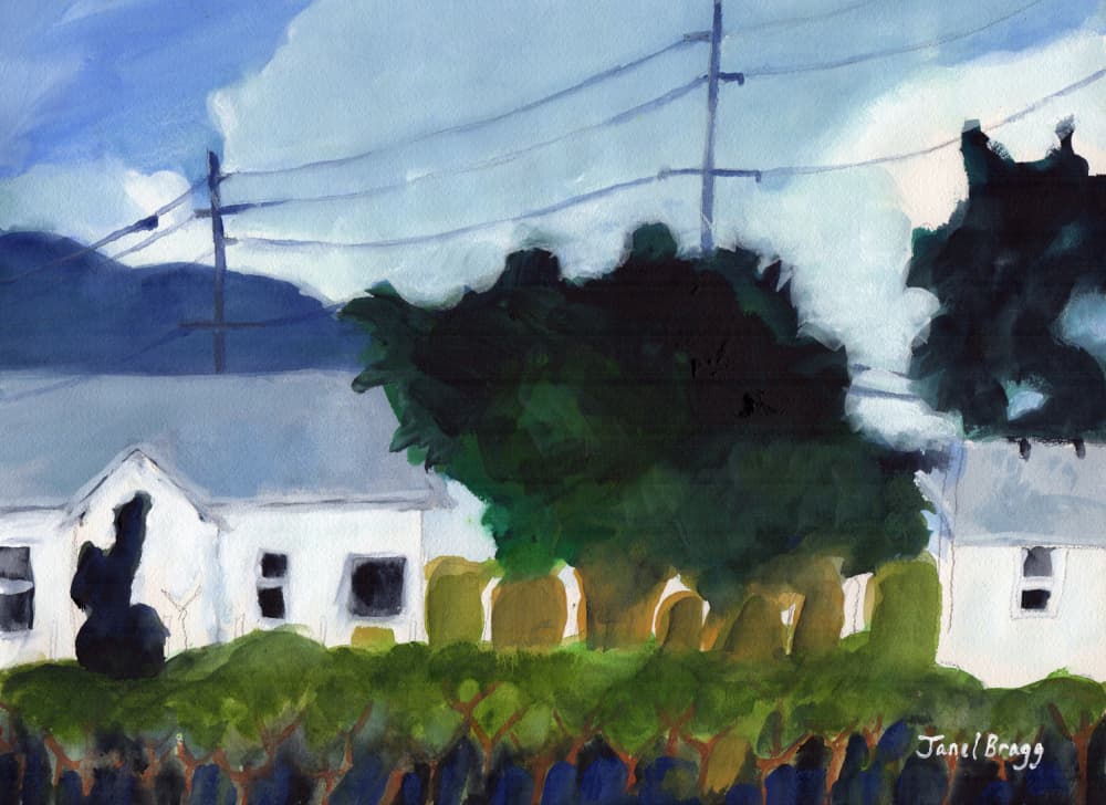 Peaceful Suburban Homes by Janel Bragg — canvas wall art