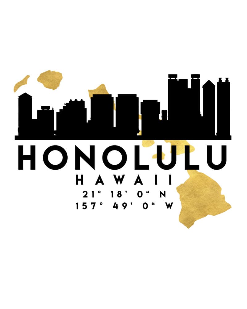 Honolulu Hawaii Skyline by Emiliano Deificus — canvas wall art