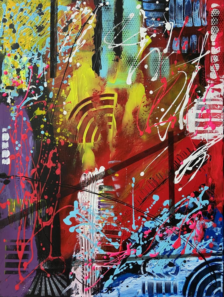 Dynamic Color Explosion by Irene Chua — canvas wall art