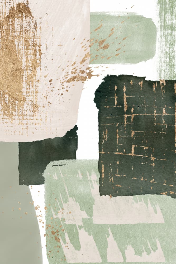 Modern Green Gold Abstract by Sally Ann Moss — canvas wall art