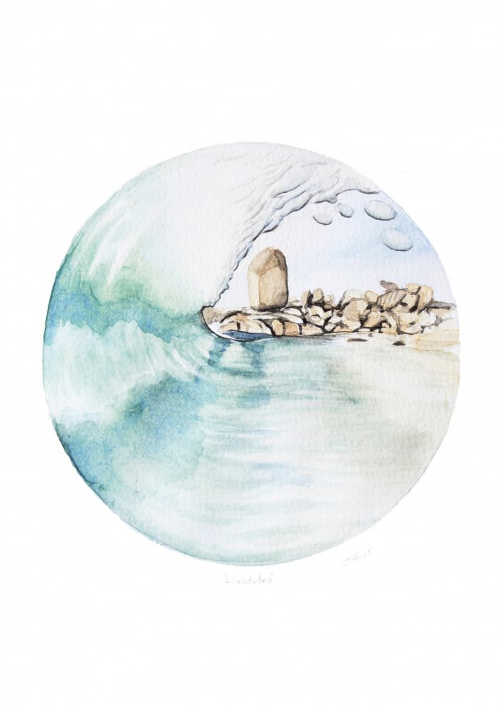 Calm Wave Beach Rocks by Steve Erwin — canvas wall art