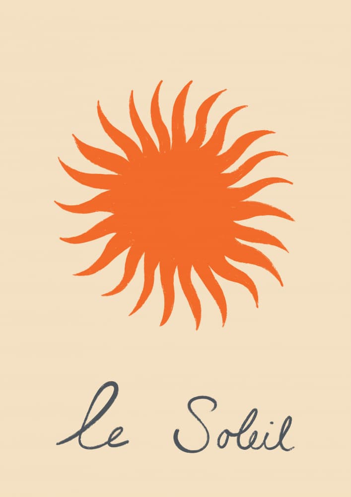 Le Soleil Orange by Ivy Green Illustrations — canvas wall art