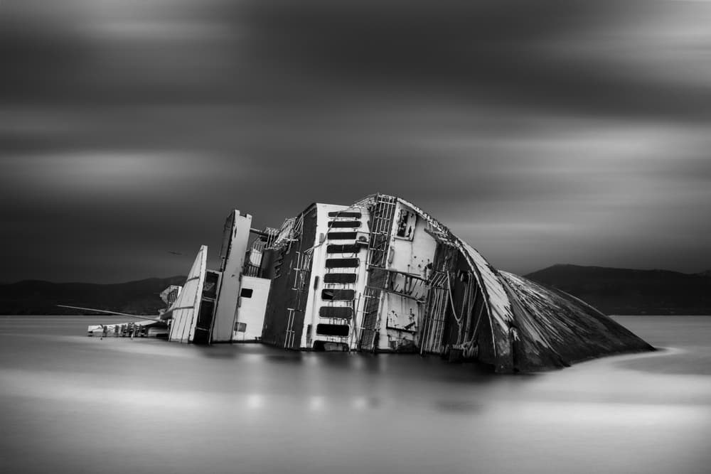 Ghost Ship Long Exposure by Chris Vasiliadis — canvas wall art