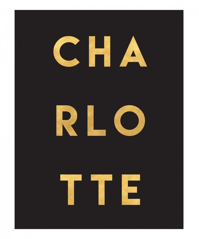 Charlotte Gold Typography by Emiliano Deificus — canvas wall art