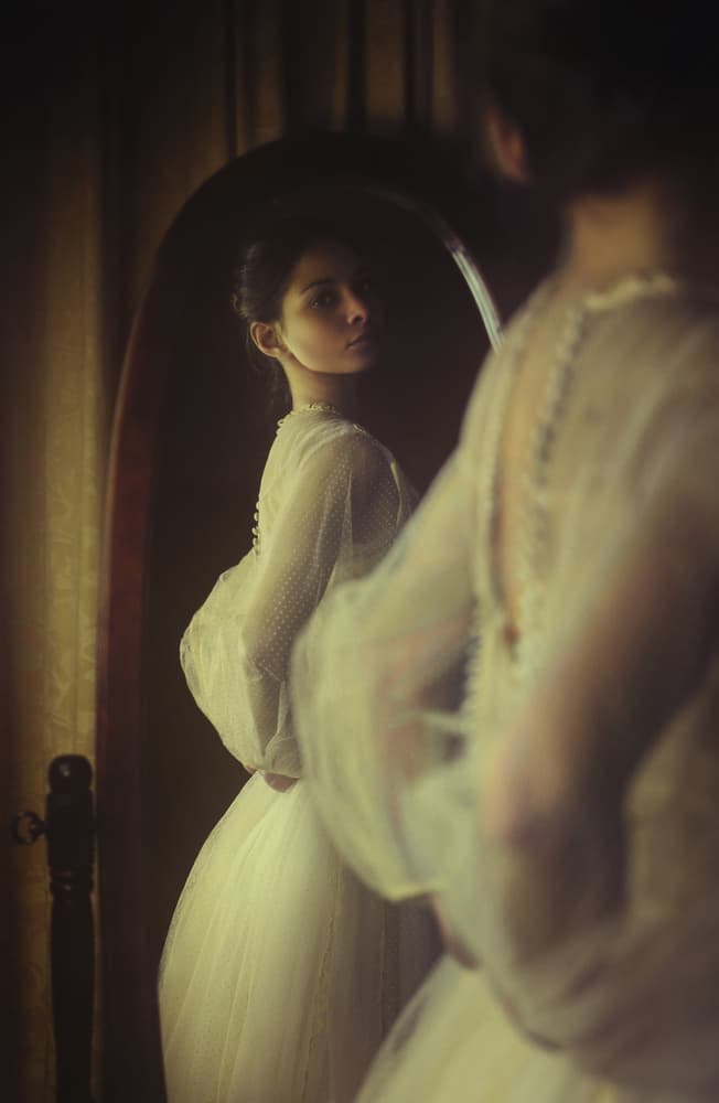 Elegant Woman Reflection by Magdalena Russocka — canvas wall art