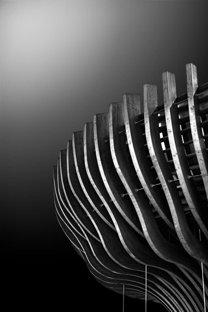 Elegant Wood Architecture by Ahmed Alblowi — canvas wall art