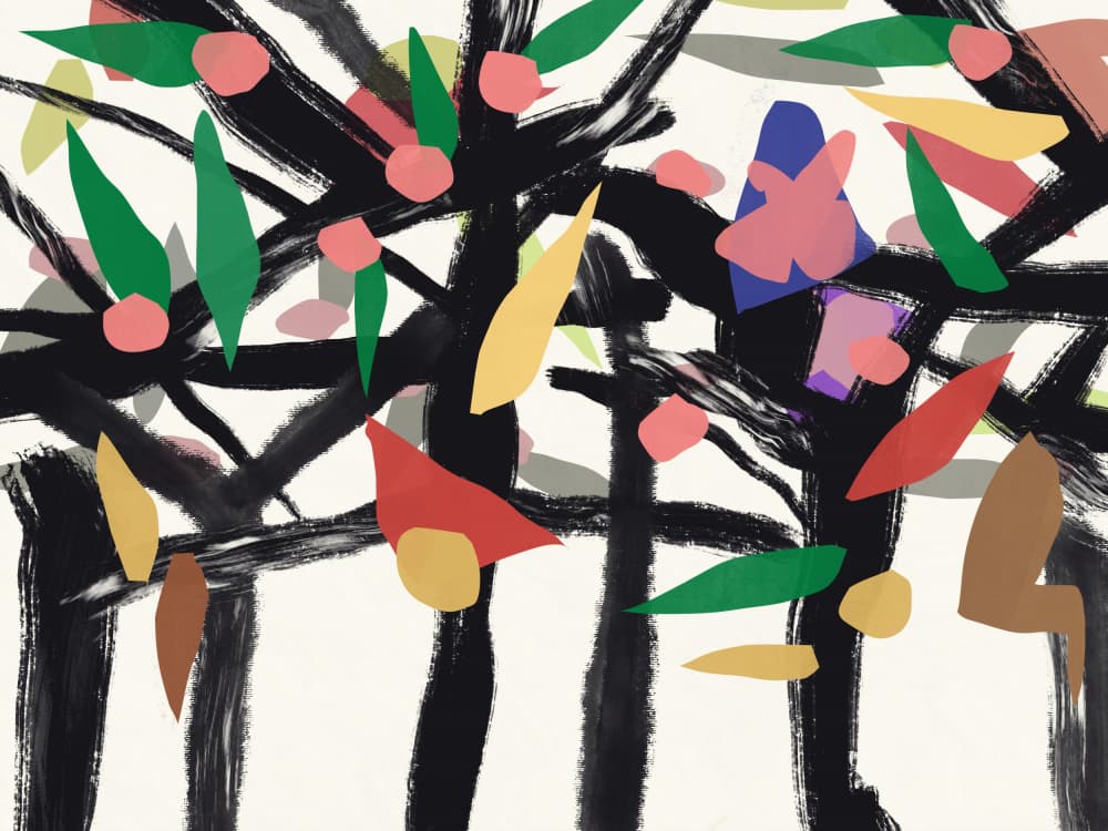 Vibrant Abstract Trees by Little Dean — canvas wall art