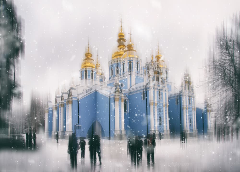 Snowy Golden Domes by Alexander Kiyashko — canvas wall art