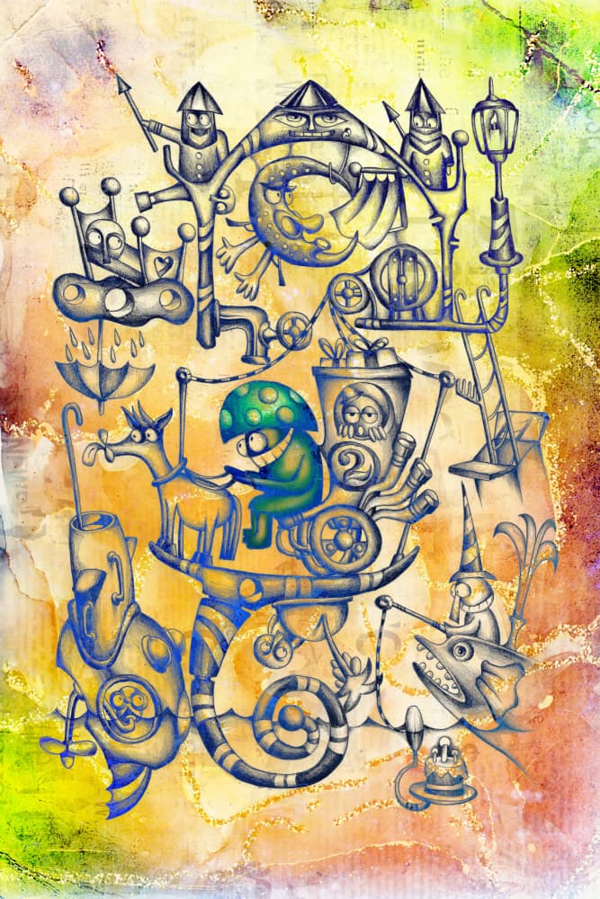 Whimsical Fantasy Machine by Rafal Kulik — canvas wall art