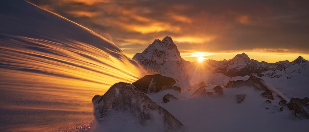 Golden Mountain Sunset by Yan Zhang — canvas wall art