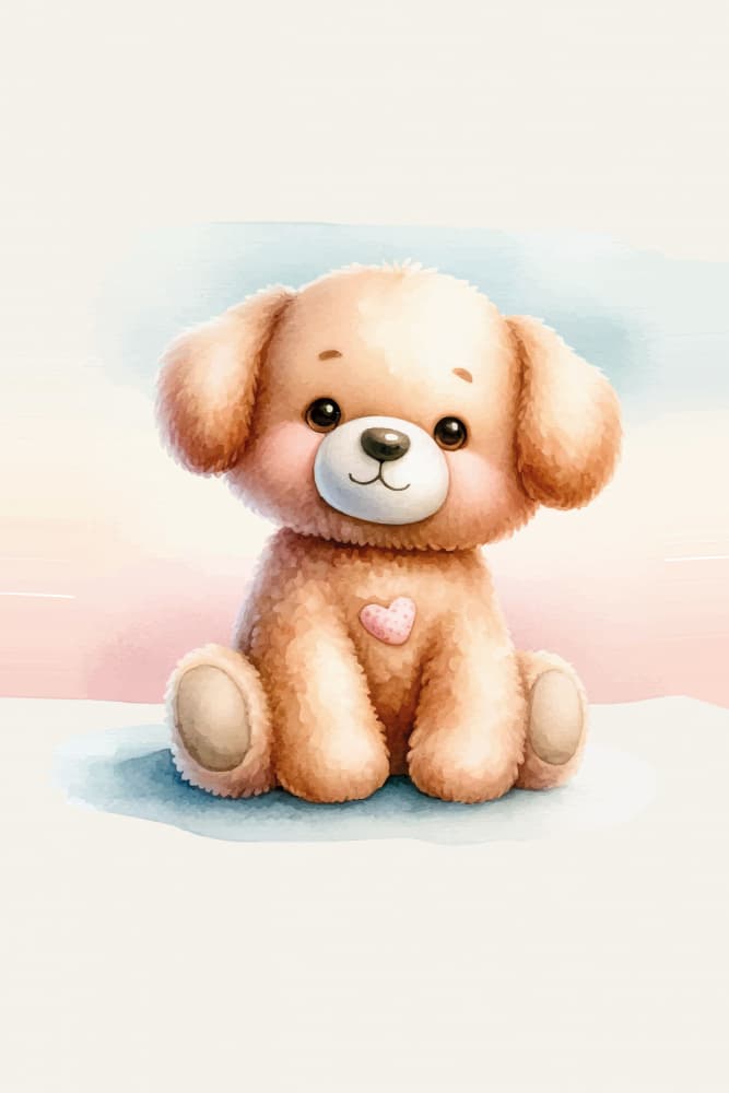 Sweet Watercolor Puppy by Andreas Magnusson — canvas wall art