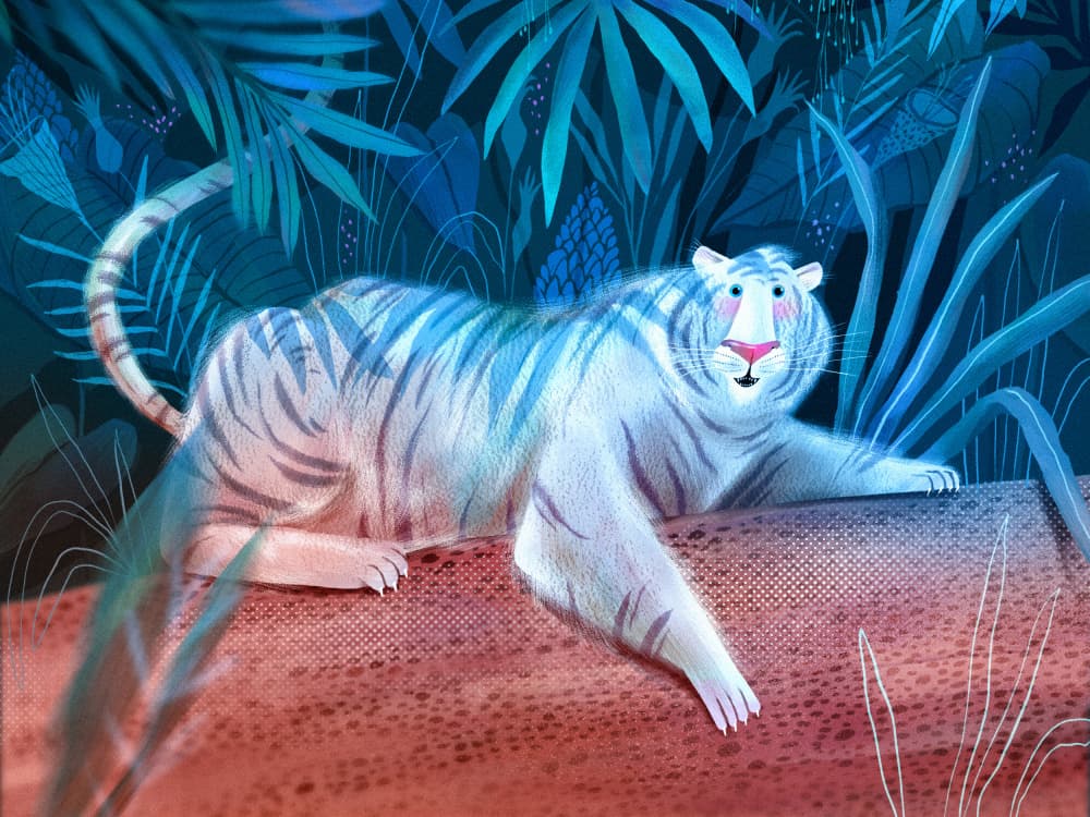 Blue Jungle White Tiger