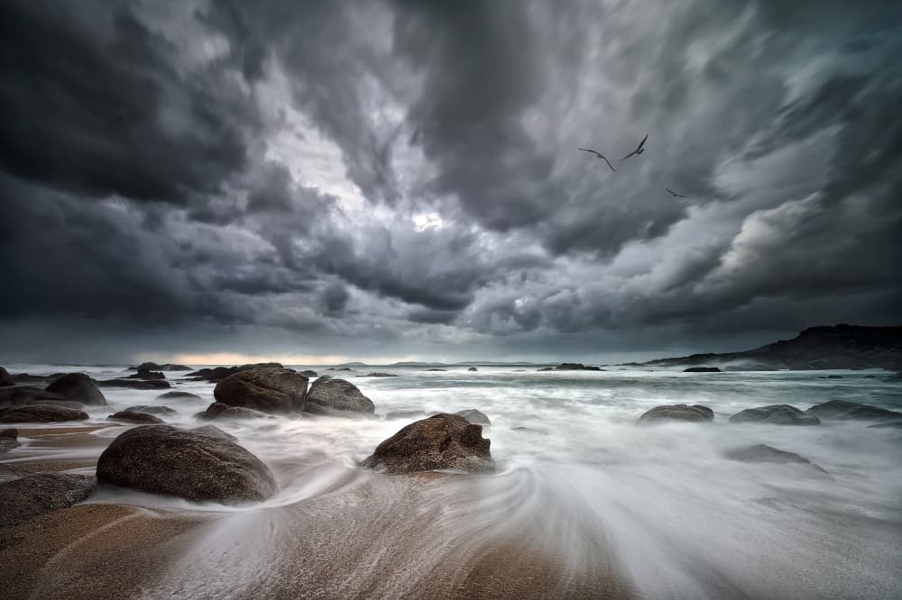 Stormy Ocean Shore by Santiago Pascual Buye — canvas wall art