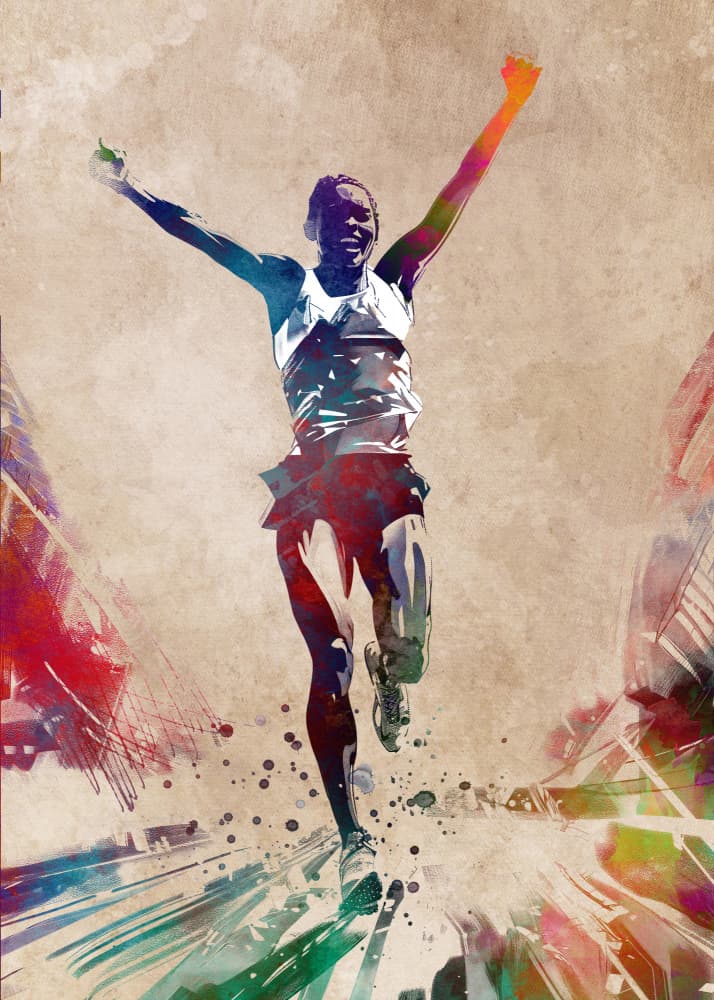 Colorful Victory Run by Justyna Jaszke — canvas wall art