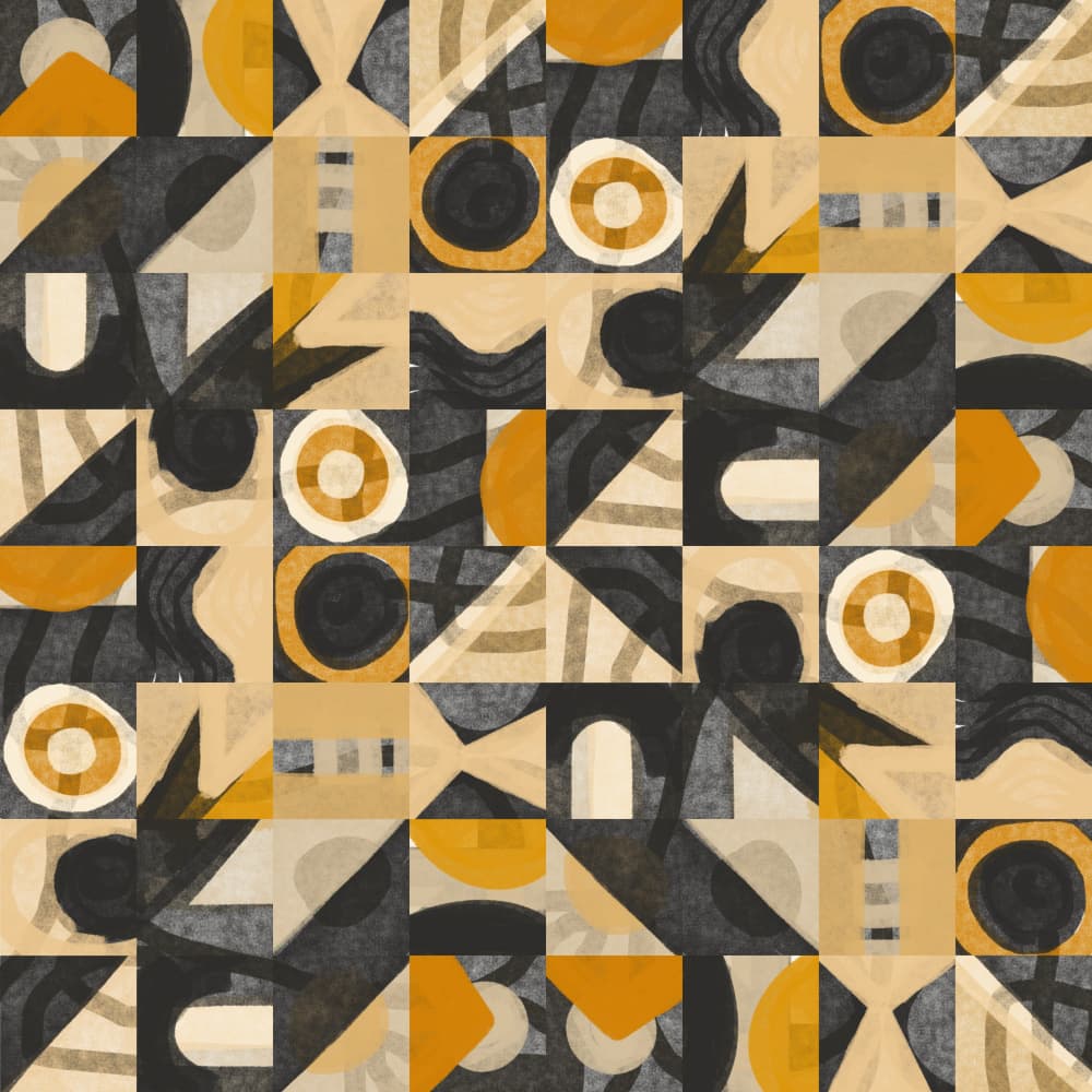 Warm Geometric Shapes by Little Dean — canvas wall art