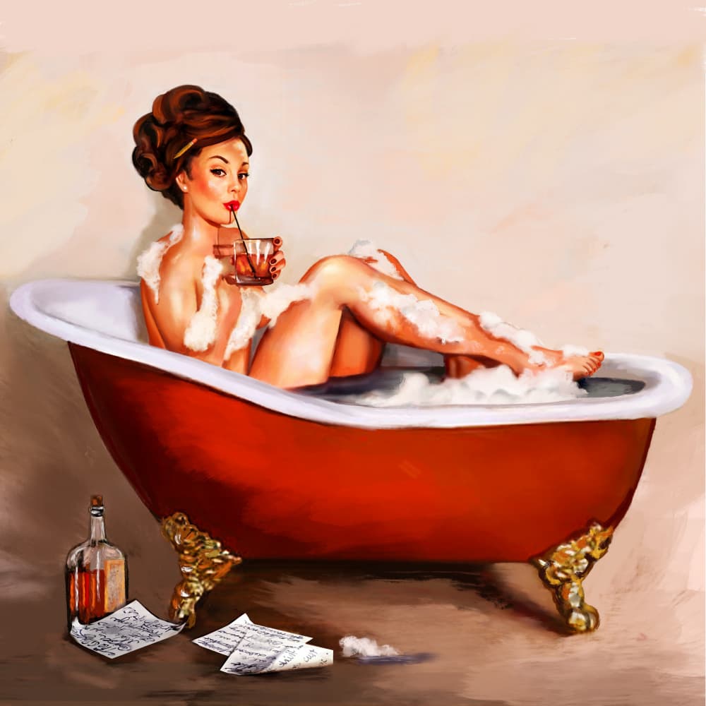 Whiskey Bath by The Whiskey Ginger — canvas wall art