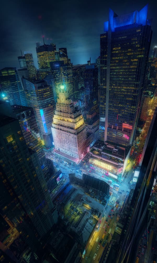 Vibrant City Night by Dani Otero Sobrino — canvas wall art