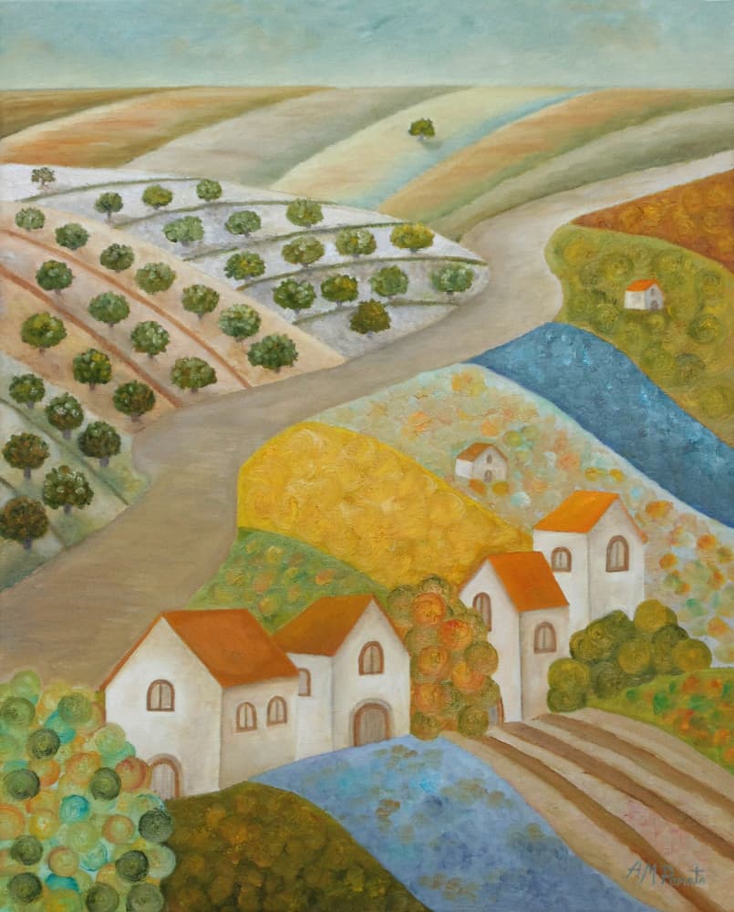 Idyllic Village Scene by Angeles M. Pomata — canvas wall art