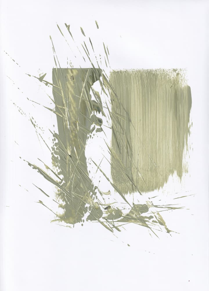 Abstract Green Strokes by Maira Ribena — canvas wall art