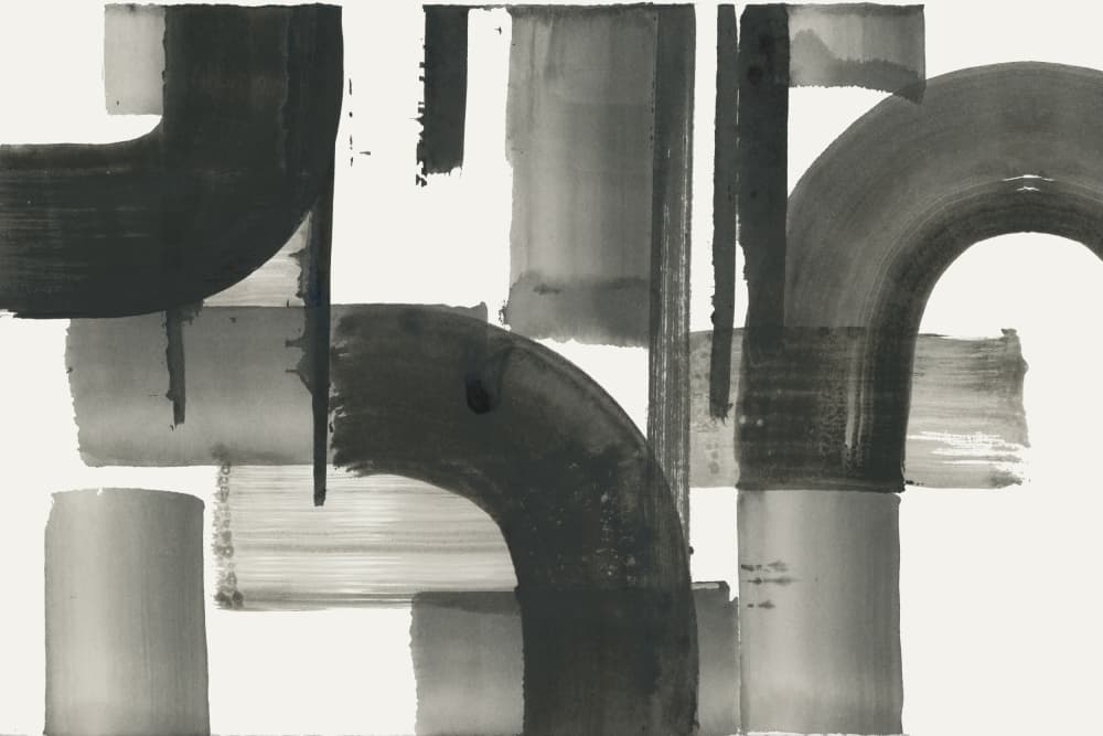 Modern Ink Curves by cartissi — canvas wall art