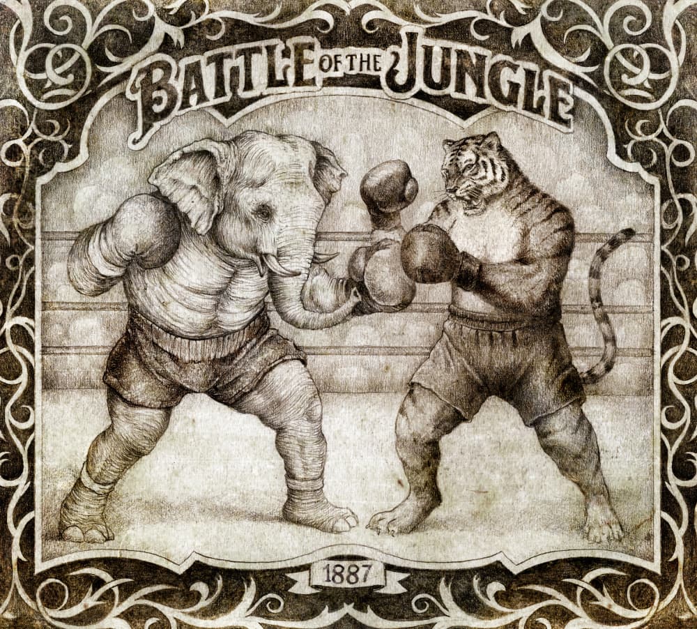 Battle of the Jungle by Mike Koubou — canvas wall art