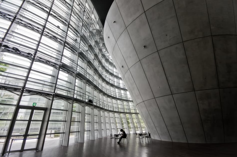 Modern Curved Architecture by Kouji Tomihisa — canvas wall art