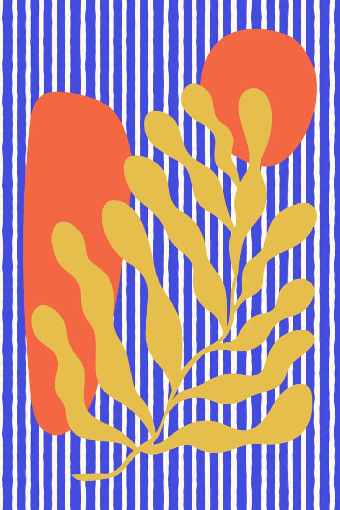 Golden Seaweed Sun by Treechild — canvas wall art
