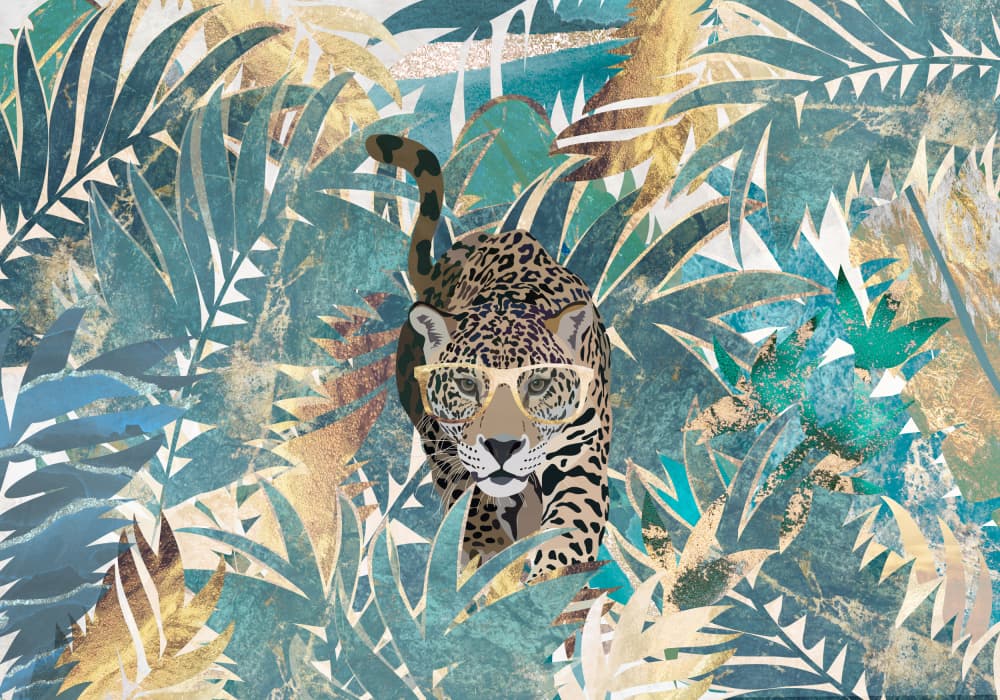 Stylish Leopard Jungle by Sarah Manovski — canvas wall art