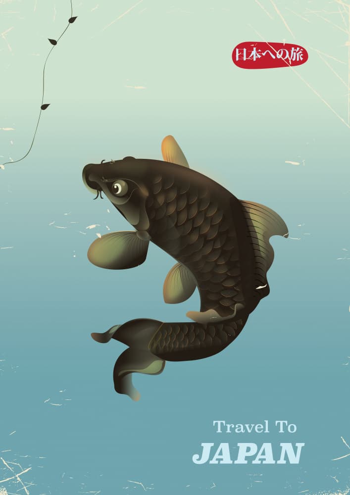 Serene Japanese Koi by Nicholas — canvas wall art