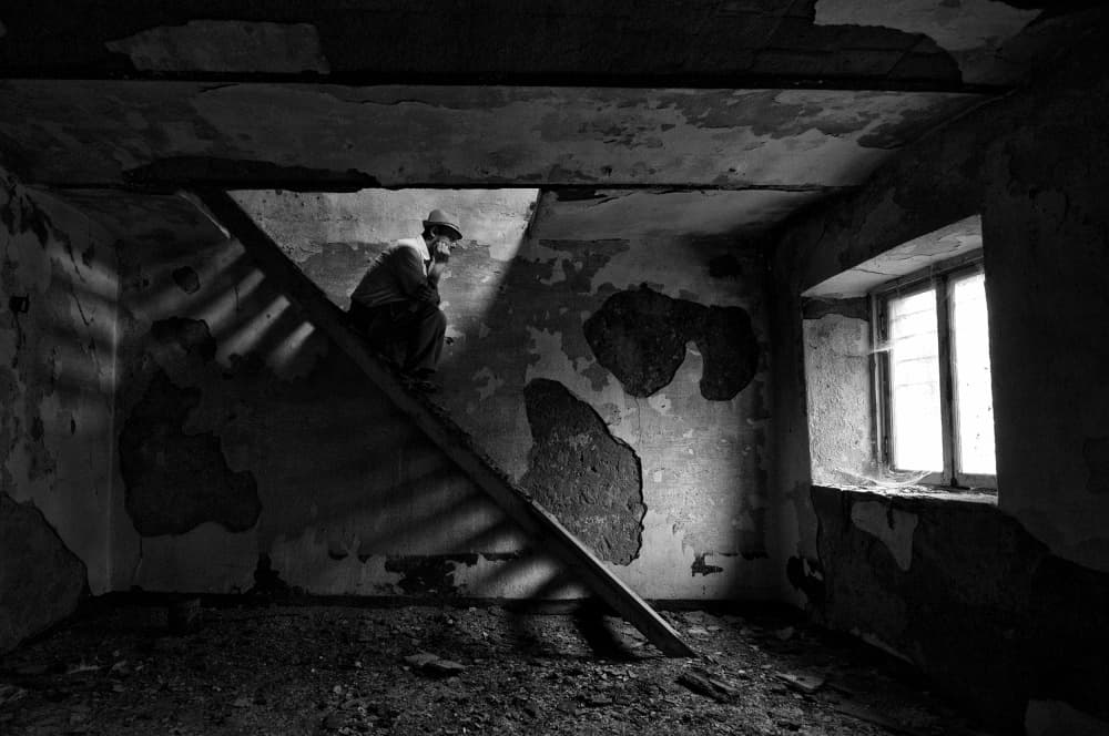 Solitary Man Abandoned Room by Carlo Ferrara — canvas wall art