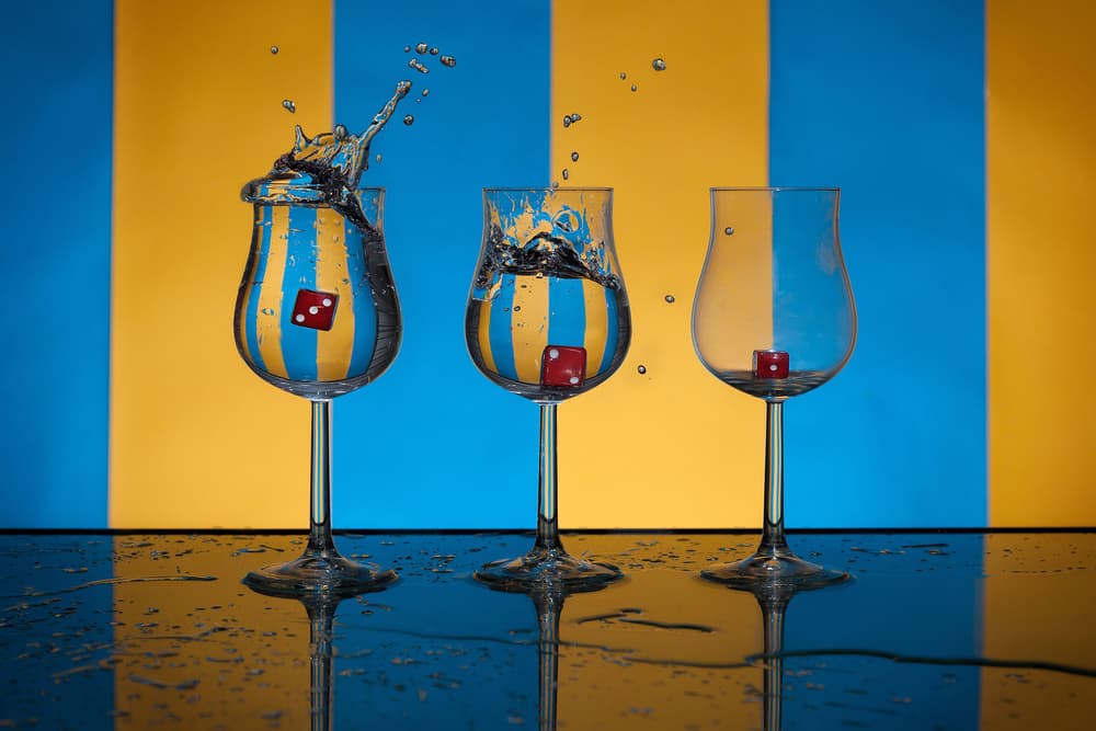 Colorful Dice Splash by Paul Gibney — canvas wall art