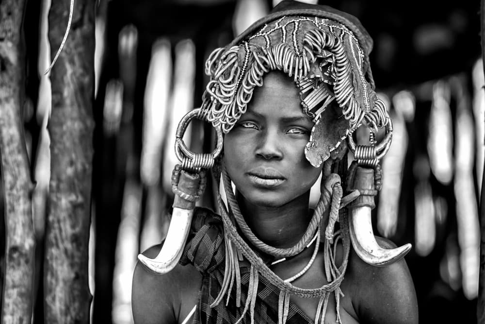 Adorned Tribal Woman Portrait by Vedran Vidak — canvas wall art