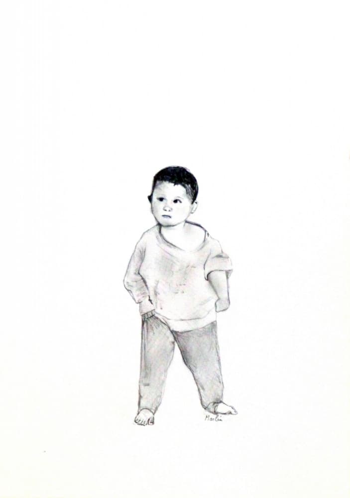 Standing Little Boy by Pascal Marlin — canvas wall art