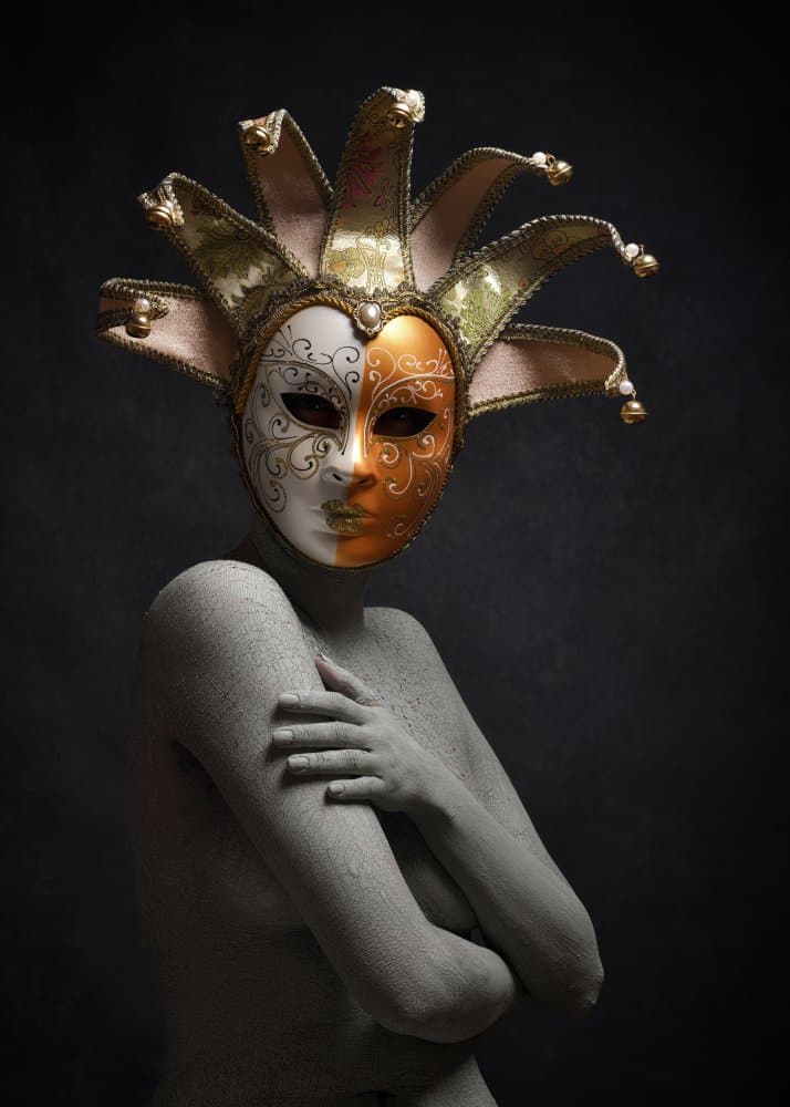 Mysterious Jester Mask by Boris Belokonov — canvas wall art