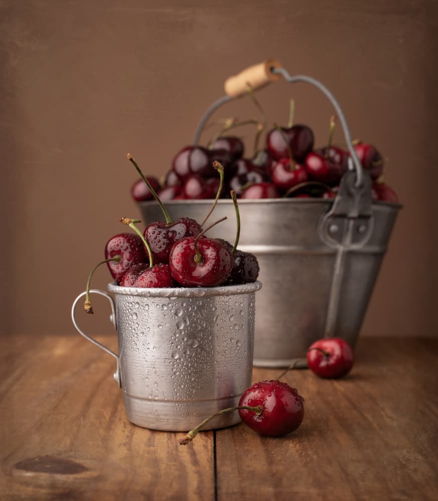 Dewy Red Cherries by Margareth Perfoncio — canvas wall art